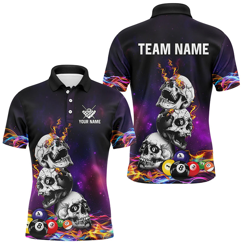 Personalized Funny Skull Colorful Billiard Balls Jerseys For Men Custom Unique 3D Billiard Shirts TDM2059