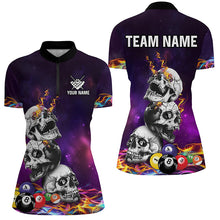 Load image into Gallery viewer, Personalized Funny Skull Colorful Billiard Balls Jerseys For Women Custom Unique 3D Billiard Shirts TDM2059