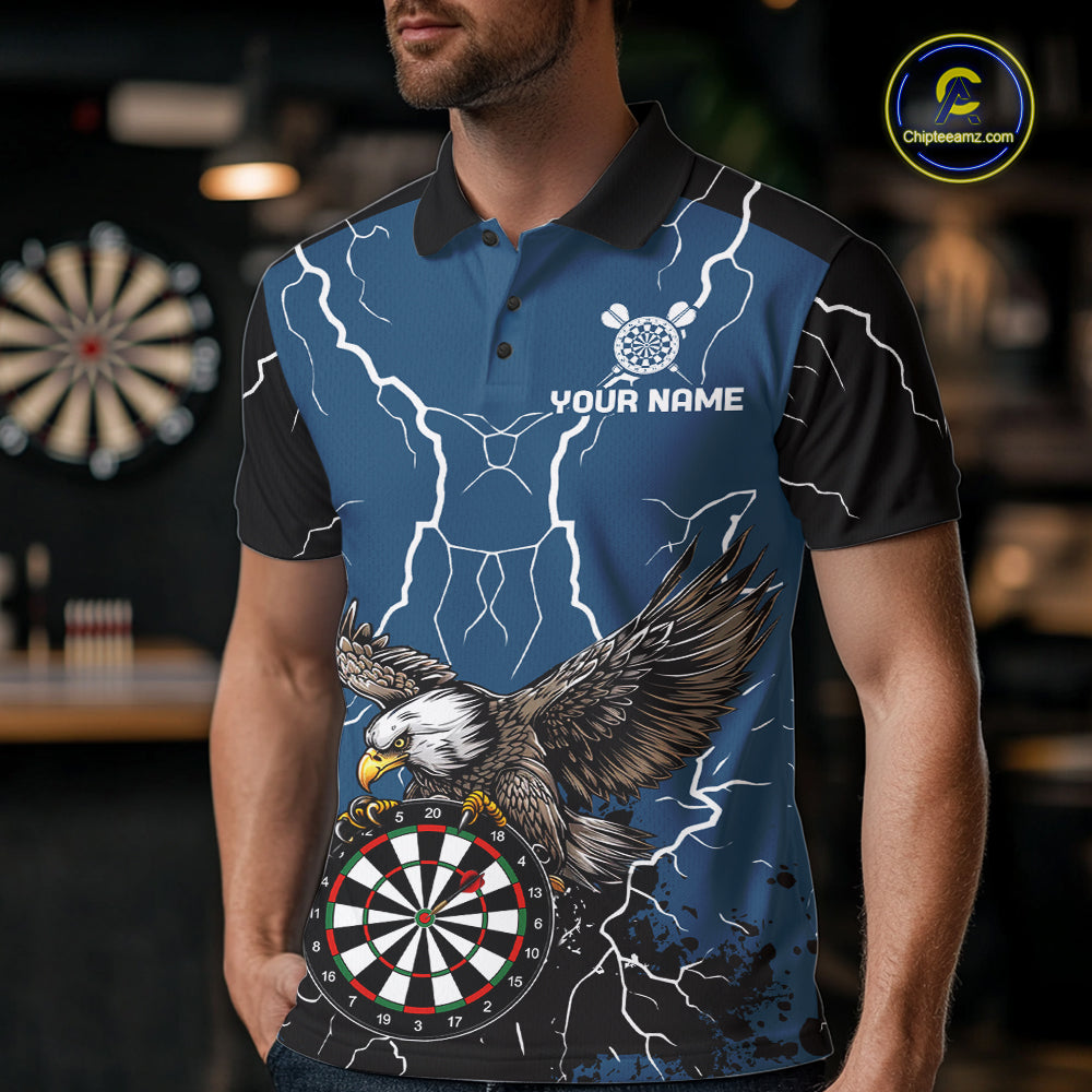 Personalized Eagle Darts Shirts For Men Custom Thunder Lightning Storm Darts League Team Jersey TDM7579