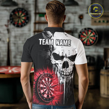 Load image into Gallery viewer, Personalized Grunge Skull Crack Wall Men Dart Shirts Custom Scary Darts League Team Jerseys |Red TDM2786