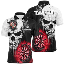 Load image into Gallery viewer, Personalized Grunge Skull Crack Wall Men Dart Shirts Custom Scary Darts League Team Jerseys |Red TDM2786