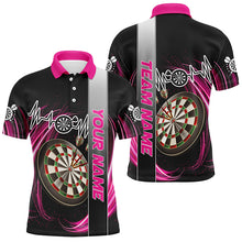 Load image into Gallery viewer, Personalized Pink Swirl Darts Board Heartbeat Line Men Dart Shirts Custom Dart Jerseys Team Uniform TDM3022