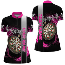 Load image into Gallery viewer, Personalized Pink Swirl Darts Board Heartbeat Line Women Dart Shirts Custom Dart Jerseys Team Uniform TDM3022