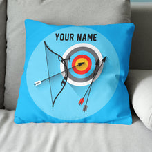 Load image into Gallery viewer, Personalized Archery Set Blue Pillow, Best Throw Pillows Archery Gifts TDM0763