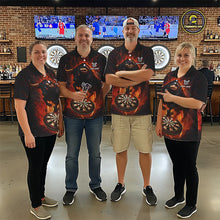 Load image into Gallery viewer, Personalized Bull Fire Darts Shirt For Women Custom Darts Jersey Team Polo &amp; 1/4 Zip | Orange TDM5506