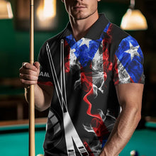 Load image into Gallery viewer, Personalized Us Flag Smoke 8 Ball Pool Billiard Shirt For Men Custom Patriotic Billiard Team Jersey TDM3450