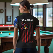 Load image into Gallery viewer, Personalized US Flag Smoke 8 Ball Pool Billiard Shirt For Women Custom Patriotic Billiard Team Jersey TDM3450