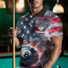 Load image into Gallery viewer, Personalized Smoke USA 8 Ball Pool Billiard Shirts For Men, Patriotic American Team Billiard Jersey TDM3602