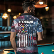Load image into Gallery viewer, Personalized Smoke USA 8 Ball Pool Billiard Shirts For Men, Patriotic American Team Billiard Jersey TDM3602