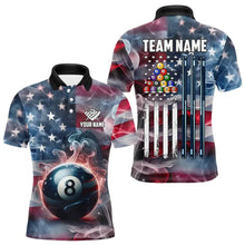 Load image into Gallery viewer, Personalized Smoke USA 8 Ball Pool Billiard Shirts For Men, Patriotic American Team Billiard Jersey TDM3602