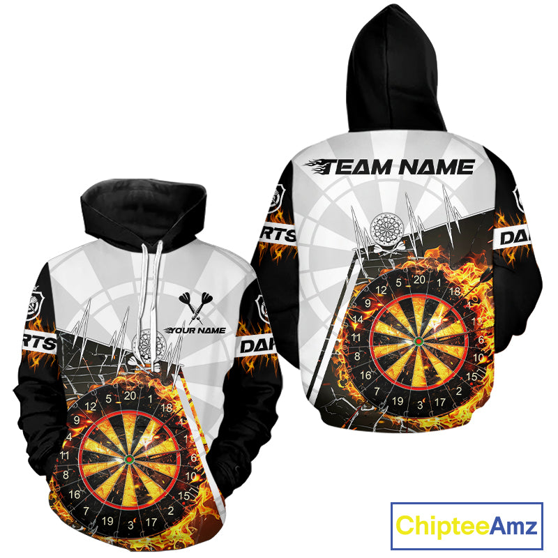 Personalized Dartboard Fire Break Glass Hoodie Dart Shirt For Men And Women Custom Darts Jerseys TDM3607