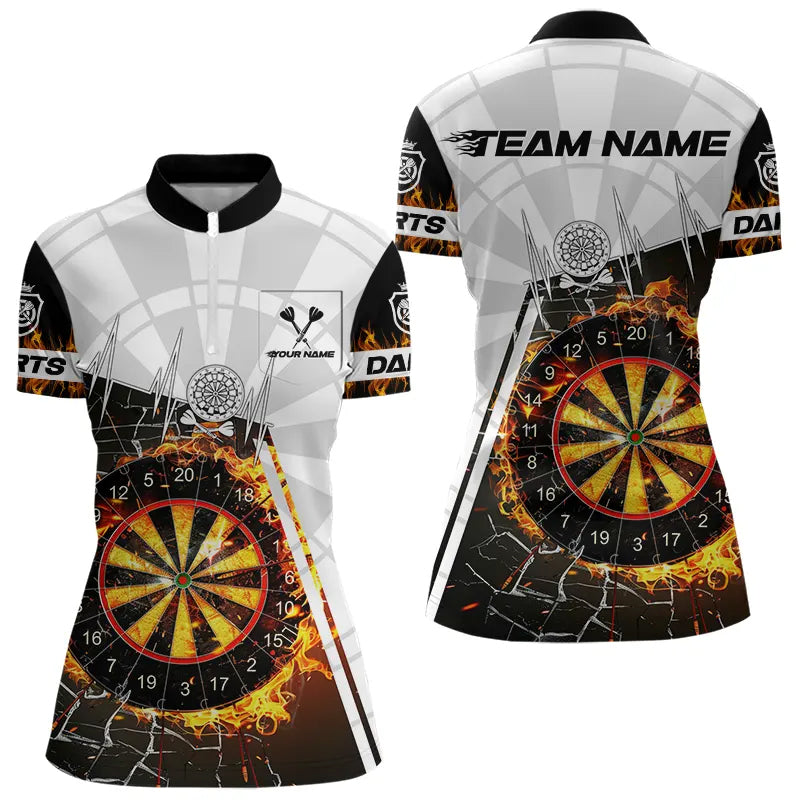 Personalized Dartboard Fire Break Glass Dart Shirts For Women Darts Jerseys TDM3607