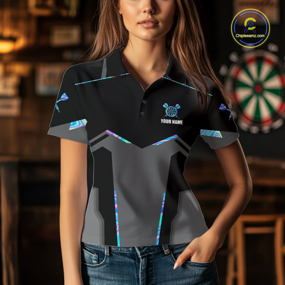 Personalized Holographic Darts Jersey Custom Darts Shirt For Women Team Polo & Quarter Zip Shirt TDM6126