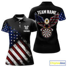 Load image into Gallery viewer, Vintage American Flag Eagle Darts Shirt For Women Custom Patriotic Darts Team Jersey Polo &amp; 1/4 Zip TDM5968