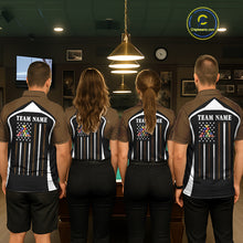 Load image into Gallery viewer, Brown Funny 8 Ball Pool US Flag Billiard Shirt For Men Custom Billiard Team Jersey Polo &amp; 1/4 Zip TDM6366