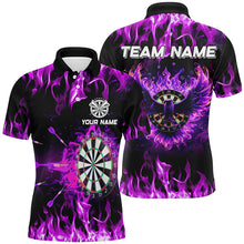 Load image into Gallery viewer, Personalized Purple Darts Board Fire Flame Eagle Darts Shirts For Men Custom Darts Team Jerseys TDM1646