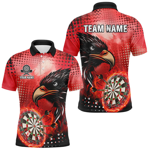 Personalized Red Dartboard Fire Custom Eagle Darts Shirts For Men, Cool Darts Team Jerseys TDM1863