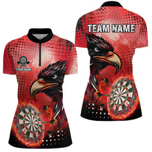 Load image into Gallery viewer, Personalized Red Dartboard Fire Custom Eagle Darts Shirts For Women, Cool Darts Team Jerseys TDM1863