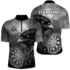 Personalized Grey Dartboard Fire Custom Eagle Darts Shirts For Men, Cool Darts Team Jerseys TDM1864