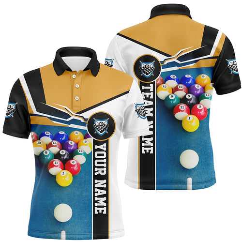 Custom Billiard Ball Polo Shirts For Men, Personalized 3D Billiard Team Shirts For Pool Player TDM0163