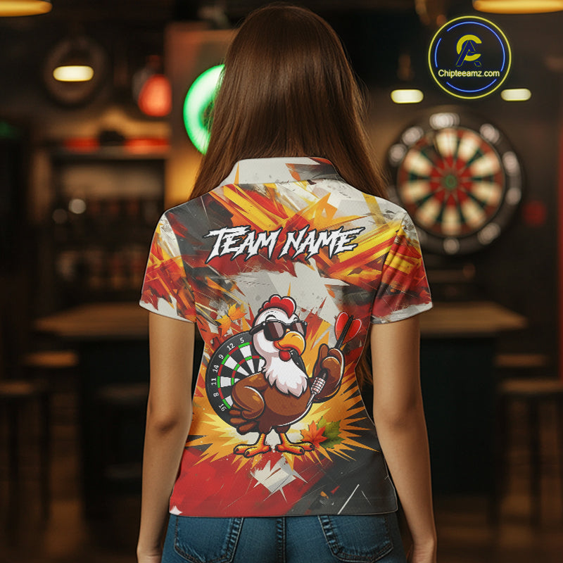 Personalized Funny Turkey Dartboard Shirt For Women Custom Thanksgving Darts Jersey, Darts Gift TDM5050