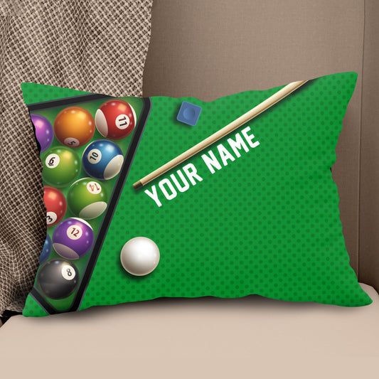 Personalized Green Billiard Table 3D Printed Throw Pillow Billiard Gifts TDM0780