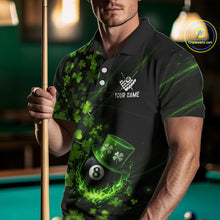 Load image into Gallery viewer, Green Luckiest Shamrock 8 Ball Billiard Shirt For Men Custom St Patrick Day Pool Team Jersey TDM5778