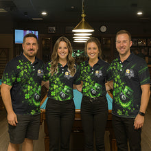 Load image into Gallery viewer, Green Luckiest Shamrock 8 &amp; 9 Ball Billiard Shirt For Men Custom St Patrick Day Pool Team Jersey TDM5780
