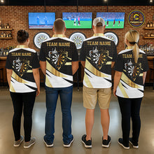 Load image into Gallery viewer, Black And Gold Dartboard Crown Darts Shirt For Women Custom Darts Jersey Team Polo &amp; Quarter Zip TDM6375