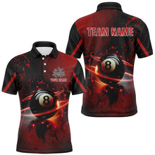 Load image into Gallery viewer, Personalized Red Glowing 8 Ball Pool Custom 3D Printed Men Billiard Jerseys, Best Billiard Shirts For Team TDM1873