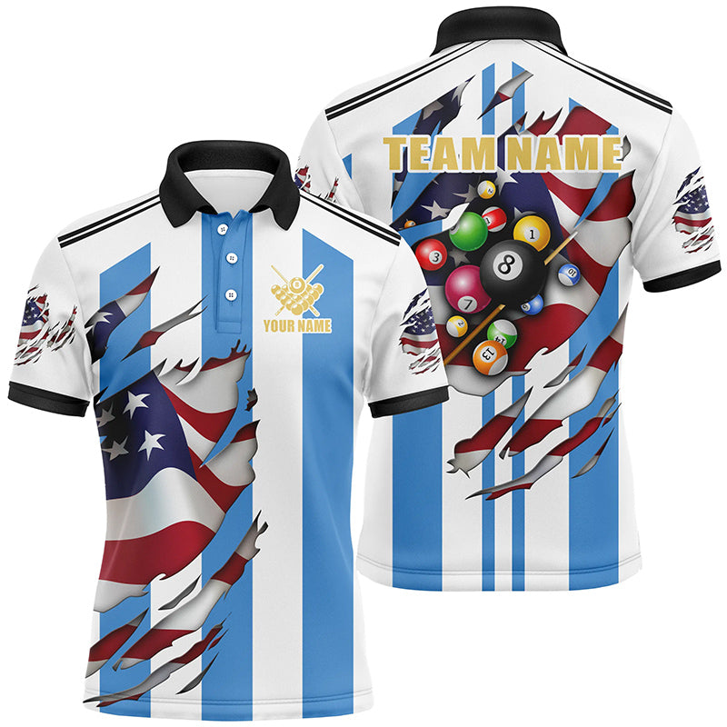 Grunge US Argentina Flag 3D Billiard Balls Pool Shirts For Men Custom Patriotic Billiard Jerseys TDM2074