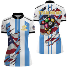 Load image into Gallery viewer, Grunge US Argentina Flag 3D Billiard Balls Pool Shirts For Women Custom Patriotic Billiard Jerseys TDM2074