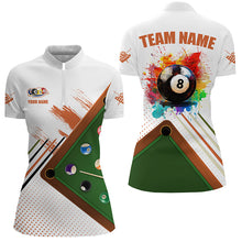 Load image into Gallery viewer, Personalized Grunge Billiard Shirts Funny For Women Custom Colorful 8 Ball Pool Player Shirts |White TDM2076