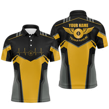 Load image into Gallery viewer, Personalized Billiard 8 Ball Wings Short Sleeve Men&#39;s Shirts,  Billiard Jerseys Tournament |Yellow TDM2303