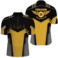 Load image into Gallery viewer, Personalized Billiard 8 Ball Wings Short Sleeve Men&#39;s Shirts,  Billiard Jerseys Tournament |Yellow TDM2303