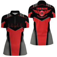 Load image into Gallery viewer, Personalized Billiard 8 Ball Wings Short Sleeve Women&#39;s Shirts,  Billiard Jerseys Tournament |Red TDM2304