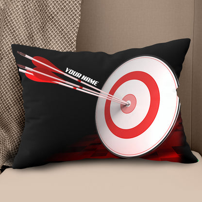 Custom Black Red Archery 3d Target Decorative Pillows, Archery Pillows TDM0798