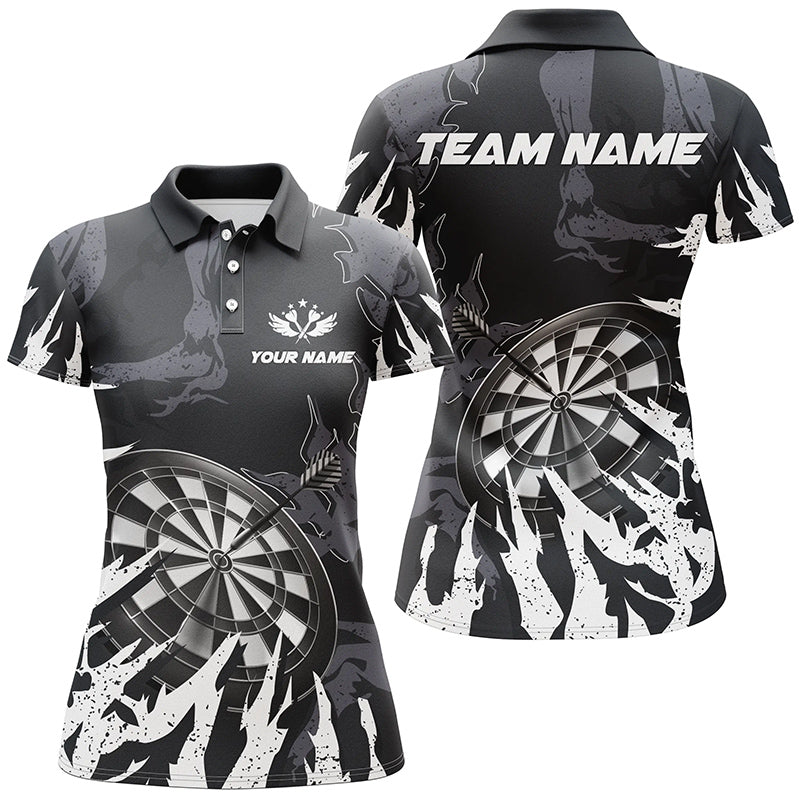Personalzied Darts Board White Grunge Style 3D Women Darts Polo Shirts Custom Darts Team Jerseys TDM1300