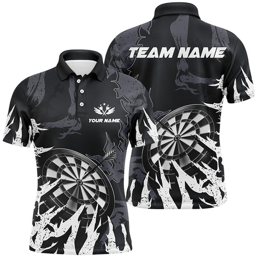 Personalzied Darts Board White Grunge Style 3D Men Darts Polo Shirts Custom Darts Team Jerseys TDM1300