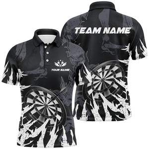 Personalzied Darts Board White Grunge Style 3D Men Darts Polo Shirts Custom Darts Team Jerseys TDM1300