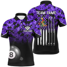 Load image into Gallery viewer, 8 Ball Pool Purple Camo Custom Billiard Shirts For Men, Patriotic US Flag Billiard Team Jerseys TDM2314