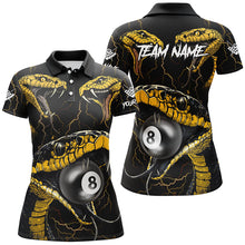 Load image into Gallery viewer, Yellow Black Funny Snakes 8 Ball Pool Custom Women Billiard Shirts, Unique Billiard Jerseys Apparel TDM2321