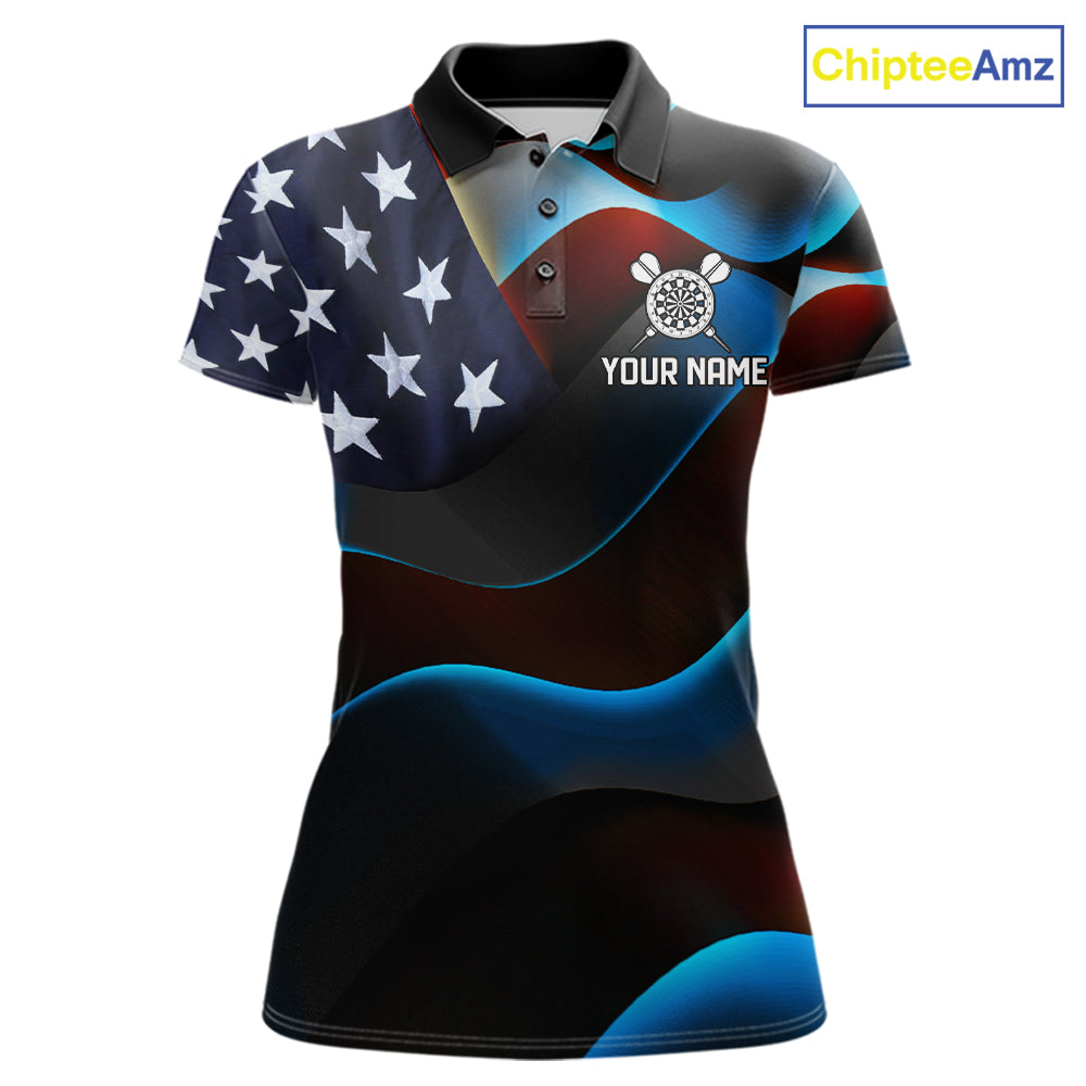 Personalized American Flag Eagle Darts Shirts For Women Custom Patriotic Darts League Team Jersey TDM7967