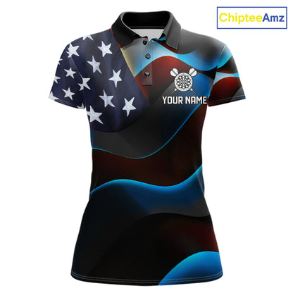 Personalized American Flag Eagle Darts Shirts For Women Custom Patriotic Darts League Team Jersey TDM7967