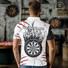 Load image into Gallery viewer, White Black Grunge Wolf Darts Shirts For Men Custom Darts Team Jersey Polo &amp; Quarter Zip TDM5534