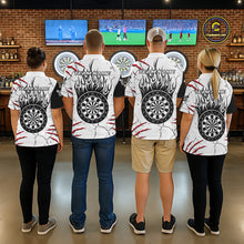 Load image into Gallery viewer, White Black Grunge Wolf Darts Shirts For Women Custom Darts Team Jersey Polo &amp; Quarter Zip TDM5534