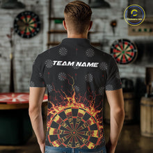 Load image into Gallery viewer, Personalized Flame Darts Polo &amp; Quarter Zip Custom Darts Shirt For Men, Darts Team Jersey TDM5536