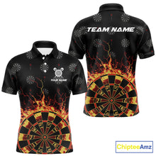 Load image into Gallery viewer, Personalized Flame Darts Polo &amp; Quarter Zip Custom Darts Shirt For Men, Darts Team Jersey TDM5536
