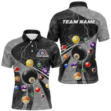 Load image into Gallery viewer, 3D Billiard Balls Pool Shirts For Men Customized Lightning Billiard Jerseys Shorts Sleeve |Grey TDM2327