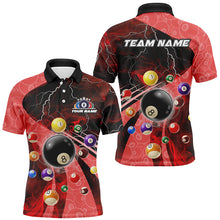 Load image into Gallery viewer, 3D Billiard Balls Pool Shirts For Men Customized Lightning Billiard Jerseys Shorts Sleeve |Red TDM2328